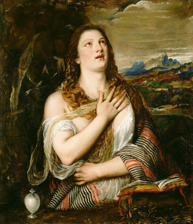 The Penitent Magdalene, from 1555-1565  Painting by Titian