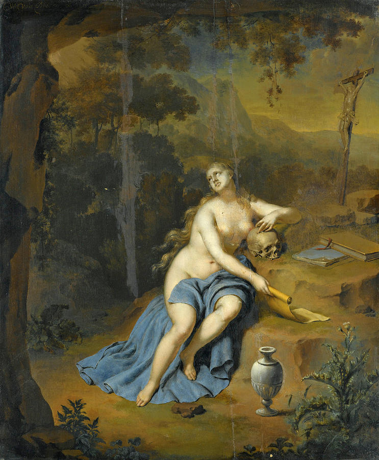 The Penitent Mary Magdalene in a Landscape Painting by Willem van Mieris