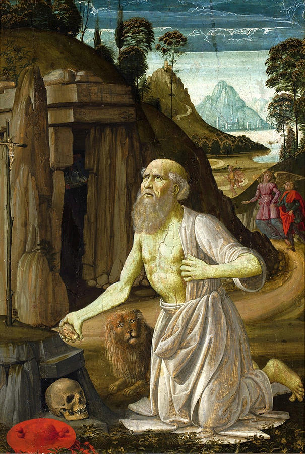 The penitent St Jerome Painting by Bastiano Mainardi