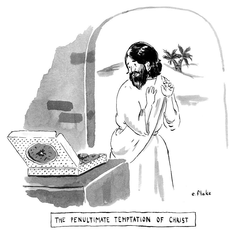 The Penultimate Temptation of Christ Drawing by Emily Flake