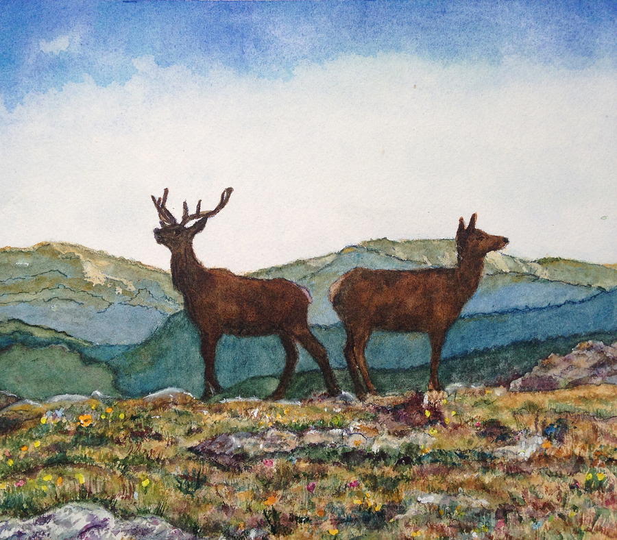 Mountain Painting - The Perfect Pair by Carol Warner