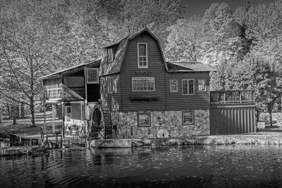 Vintage Photograph - The Peterson Mill in Black and White by Randall Nyhof