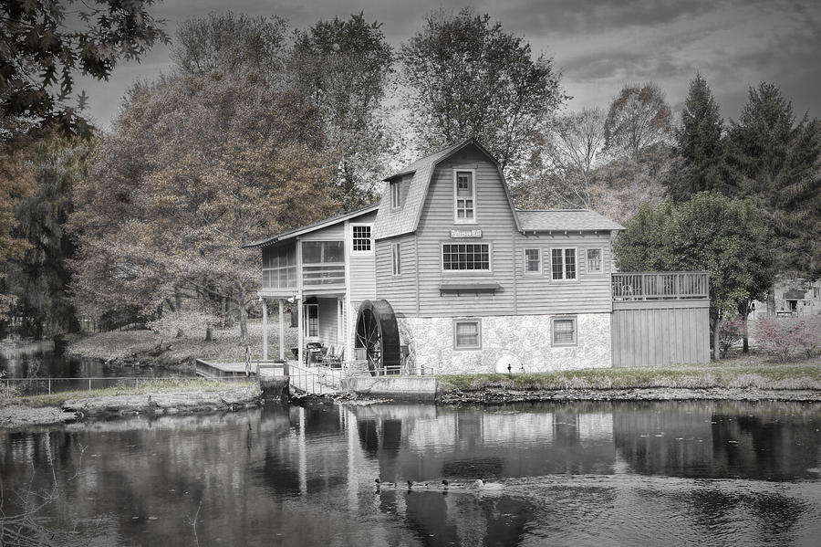 Vintage Photograph - The Peterson Mill in Saugatuck Michigan by Randall Nyhof