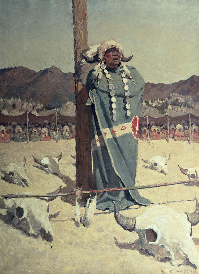 Skull Painting - The Petition by Newell Convers Wyeth