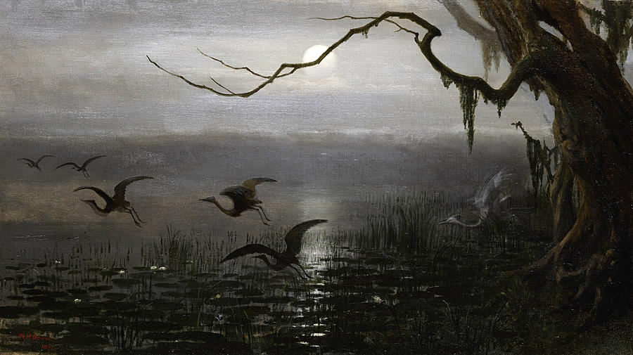 The phantom crane Painting by William Holbrook Beard