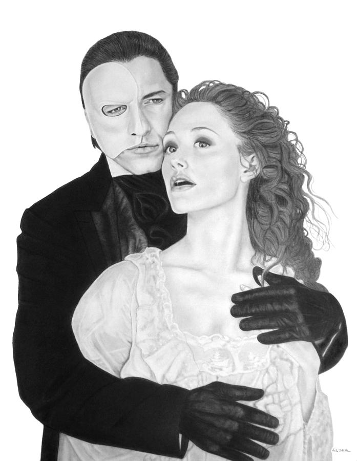 The Phantom of the Opera Drawing by Nicole I Hamilton