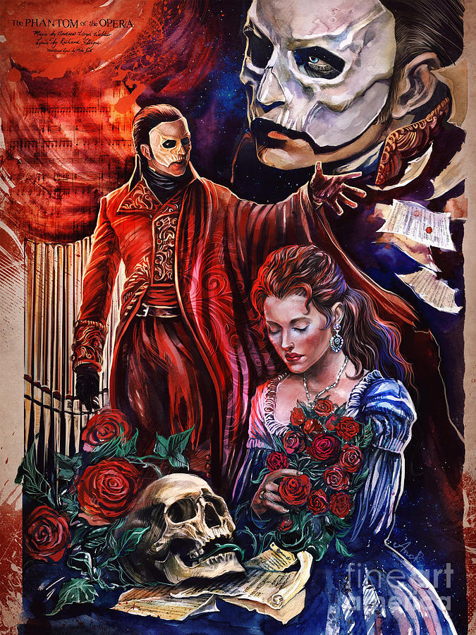 The Phantom of the Opera Drawing by Tatiana Anor Pixels