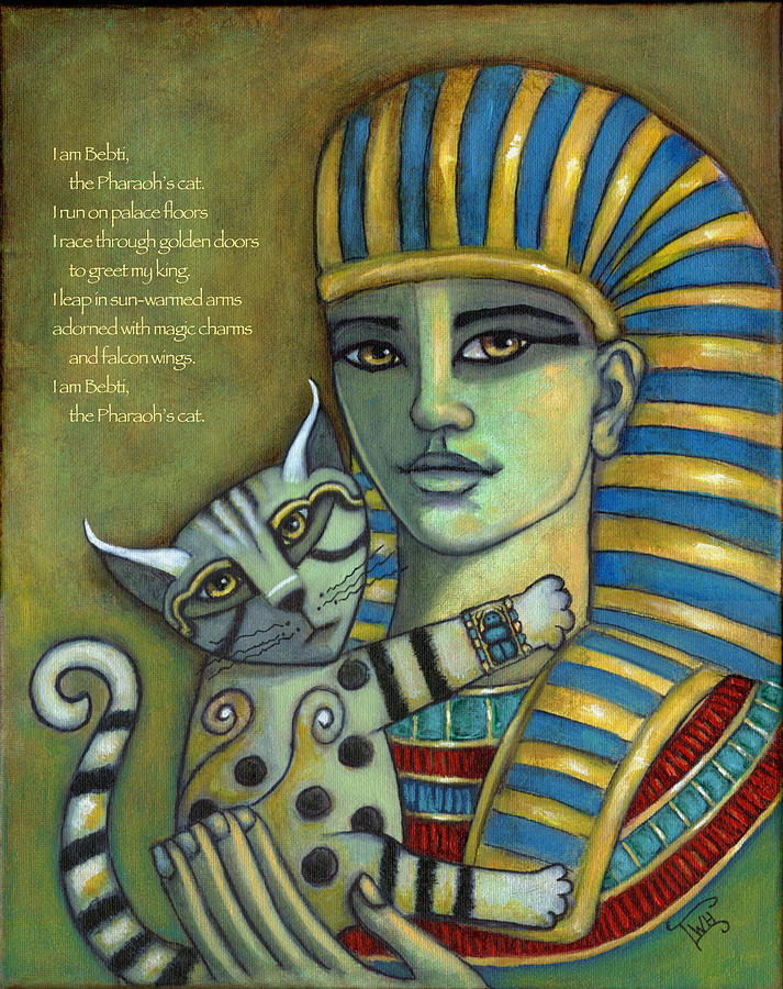 The Pharaohs Cat II - Gold Painting by Terry Webb Harshman