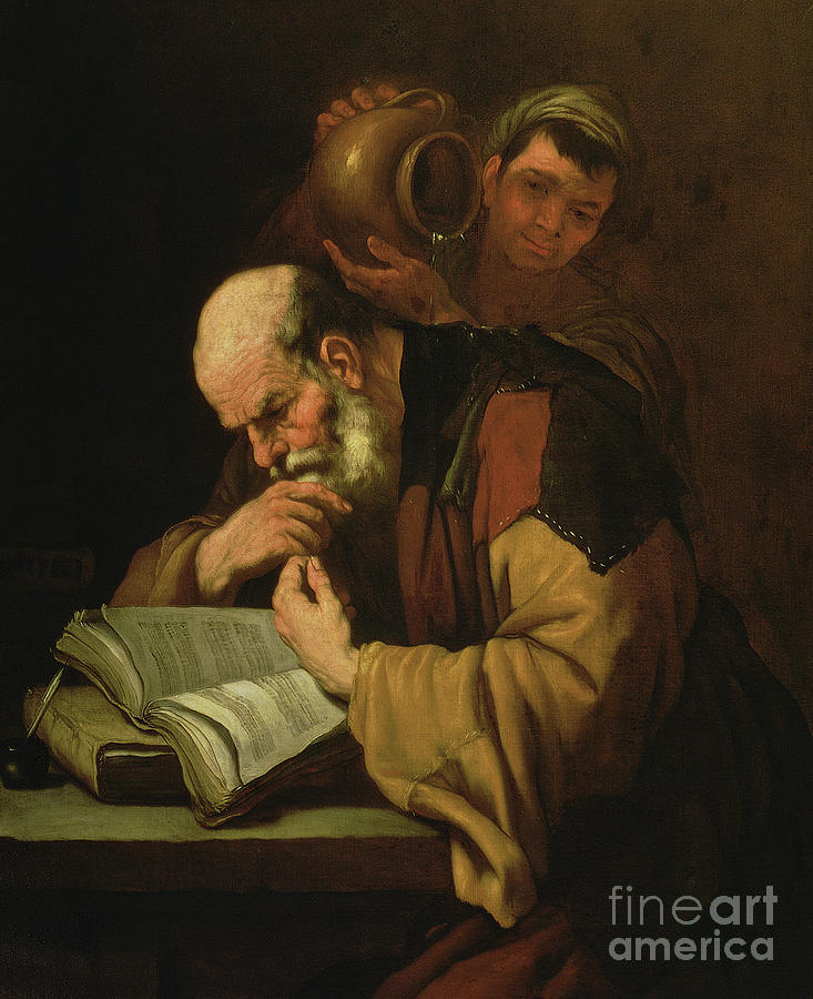 The Philosopher by Jusepe de Ribera Painting by Jusepe de Ribera