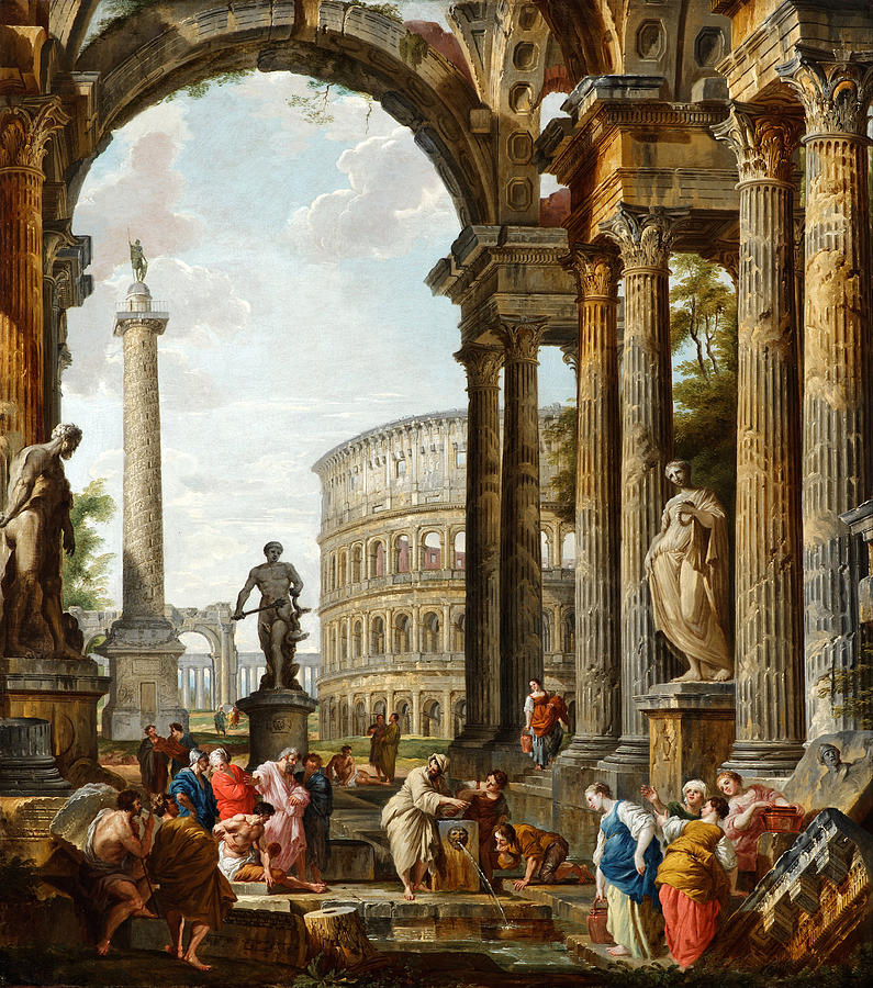 The Philosopher Diogenes Throwing Down His Bowl Painting by Giovanni Paolo Panini