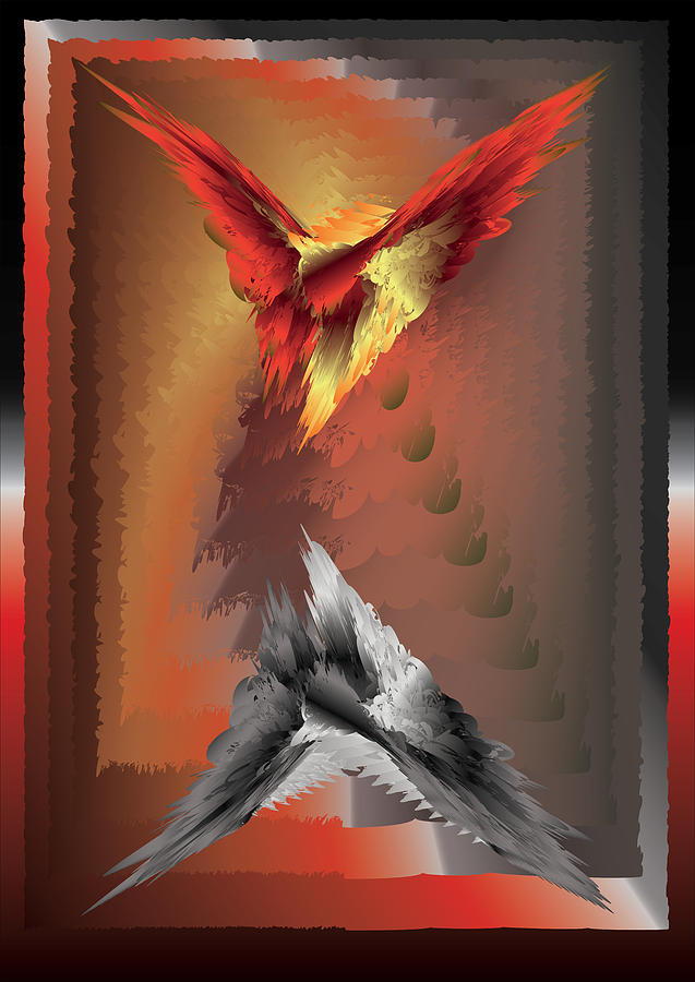Phoenix Digital Art - The Phoenix Bird Is Born by Peter Antos