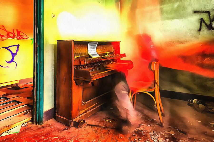 THE PIANO PLAYER della COLONIA ABBANDONATA paint Photograph by Enrico Pelos