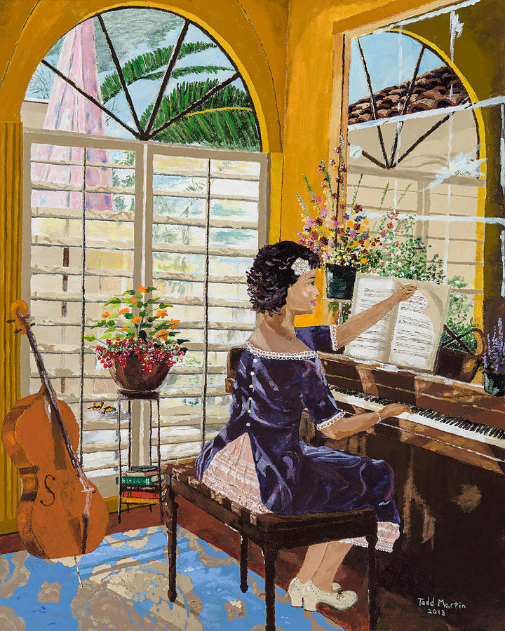 Flower Painting - Belle at the Piano by Todd Martin