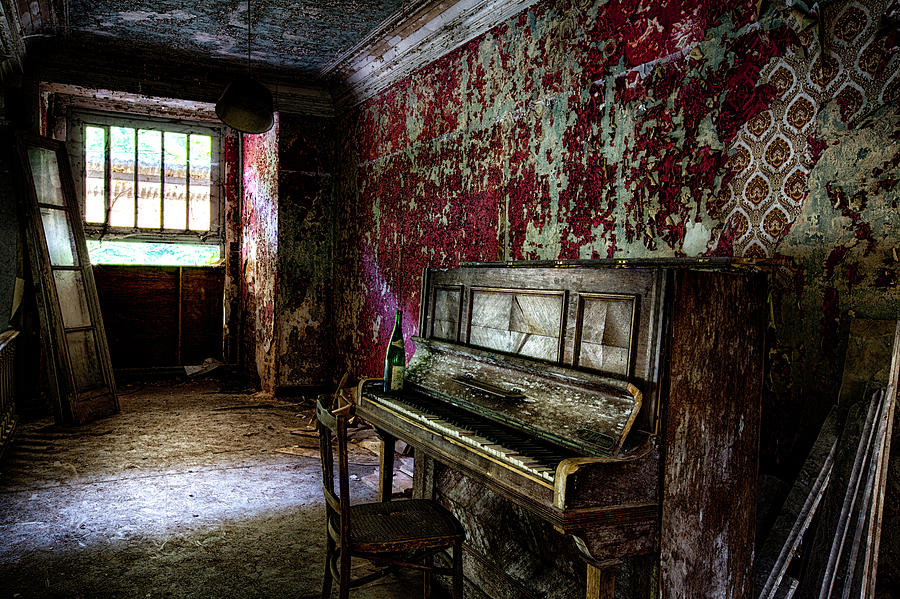 The piano without notes - urban exploration abandoned building Photograph by Dirk Ercken