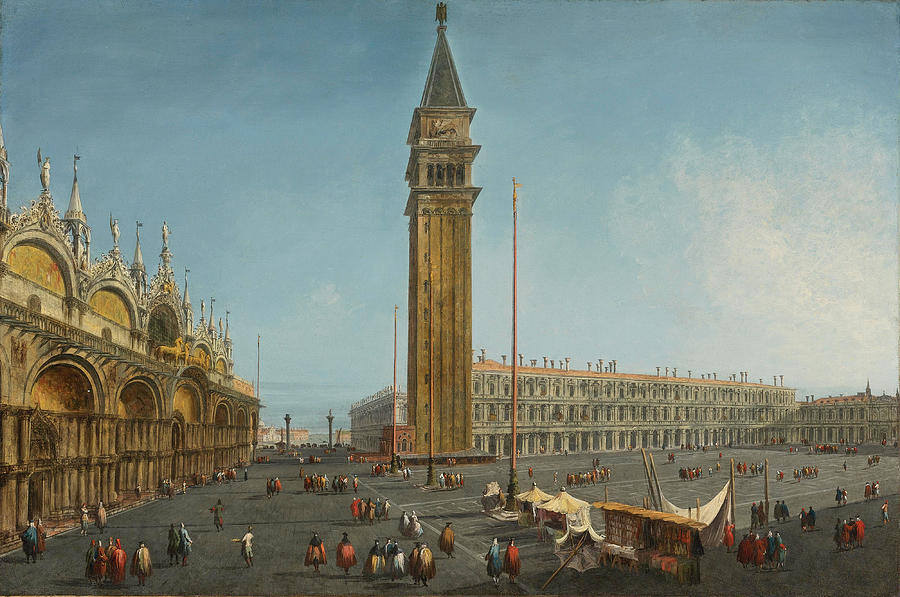 The Piazza San Marco Venice from the Torre DellOrologio Painting by Michele Marieschi