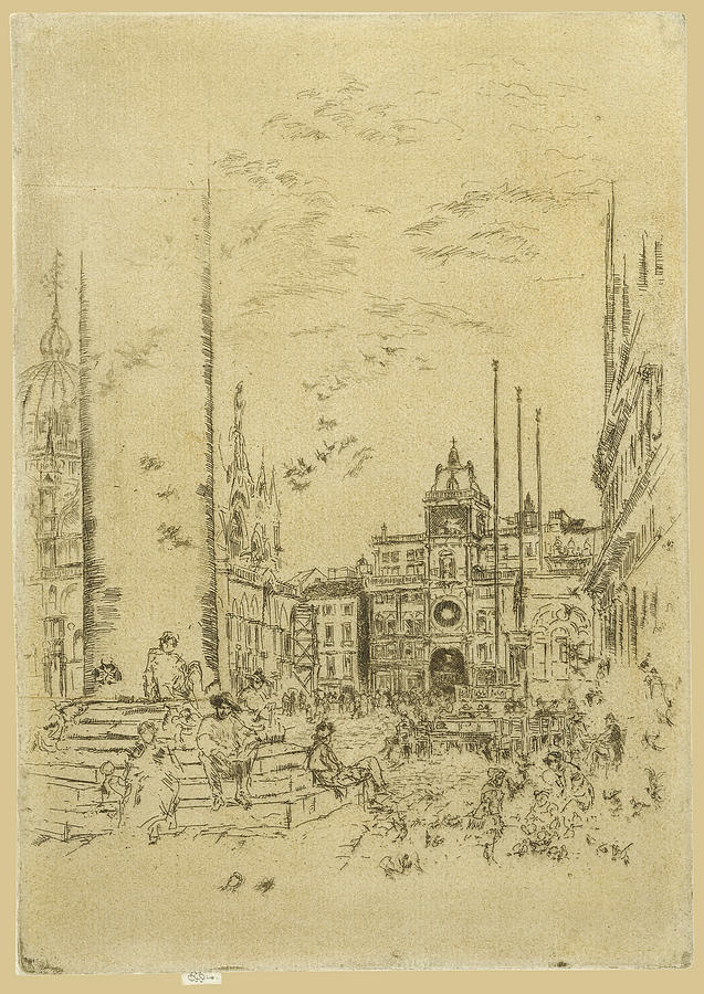 James Abbott Mcneill Whistler Drawing - The Piazzetta by James Abbott McNeill Whistler