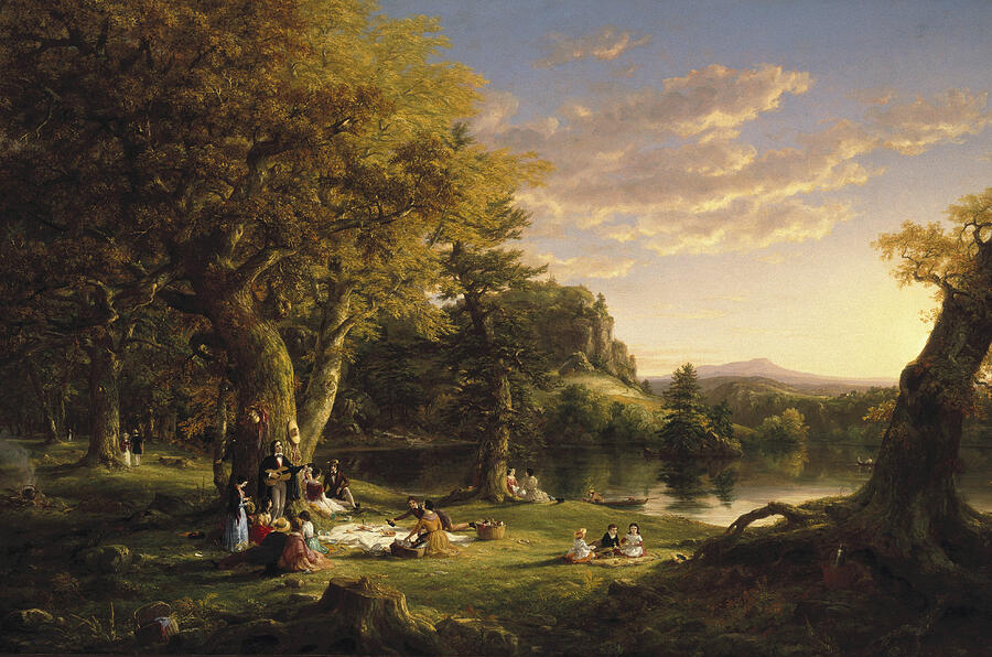The Pic-Nic, from 1846 Painting by Thomas Cole