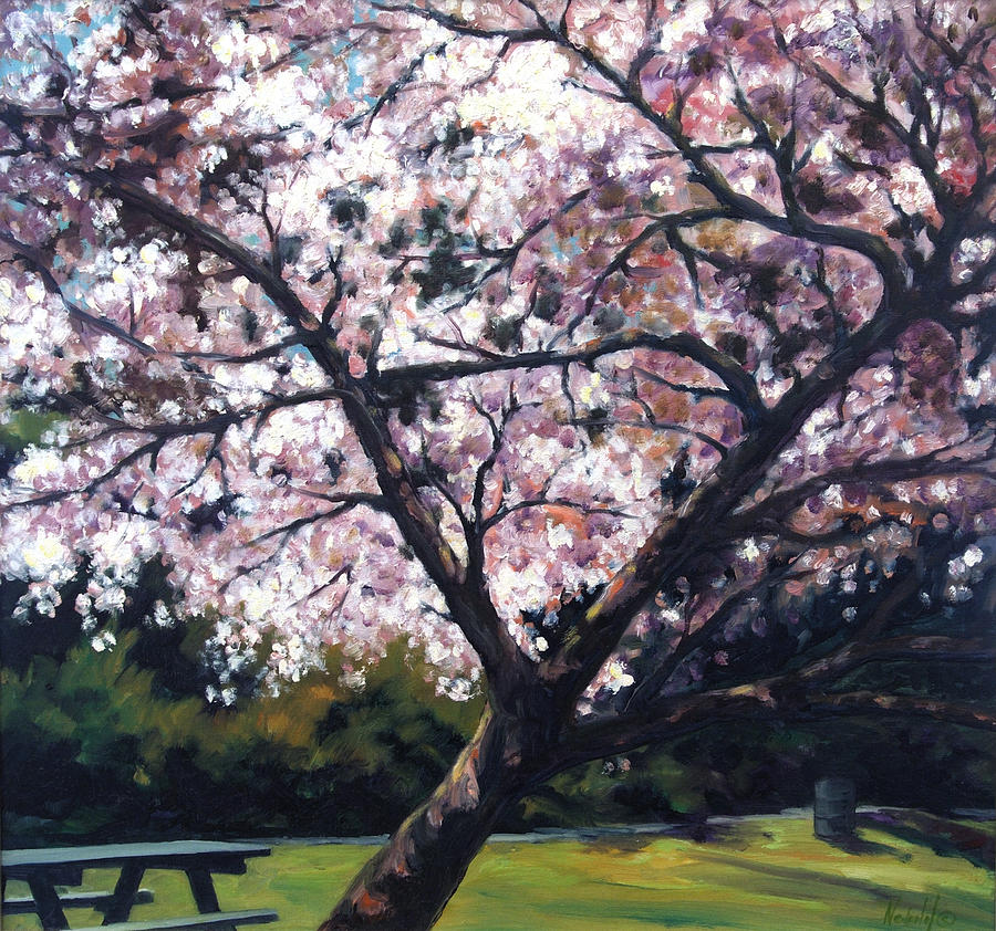 The picnic table Painting by Rick Nederlof