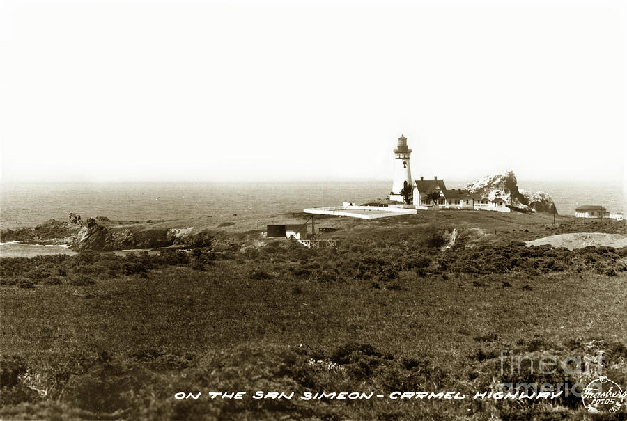 Lighthouse Photograph - The Piedras Blancas Lighthouse Circa 1932 by Monterey County Historical Society