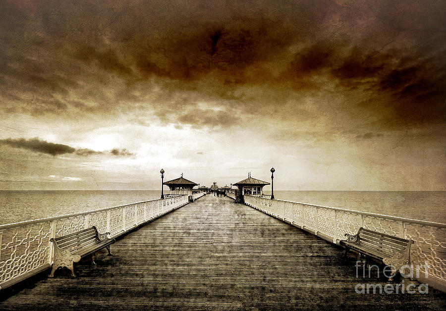 Vintage Photograph - the pier at Llandudno by Meirion Matthias