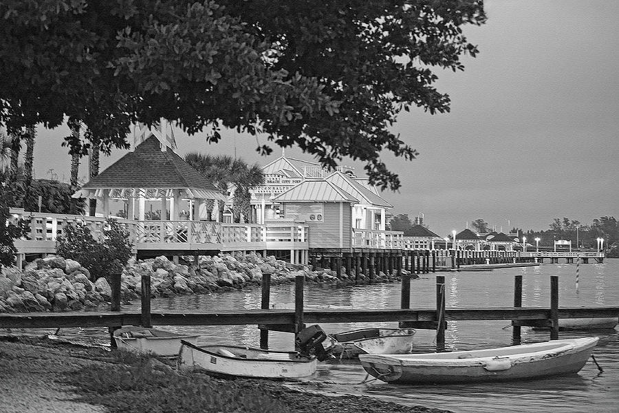 The Pier On Bridge Street Black And White Photograph by HH Photography of Florida