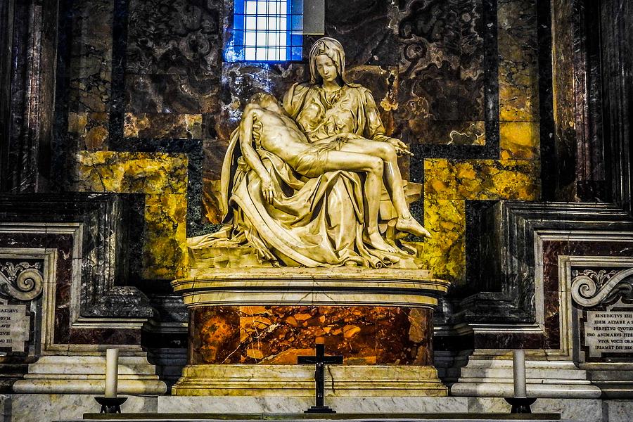 The Pieta by Michelangelo at the Vatican Photograph by Marilyn Burton