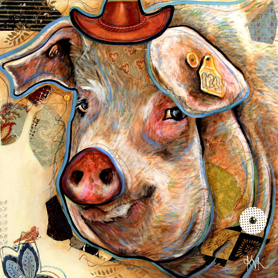 The Pig Mixed Media by Katia Von Kral