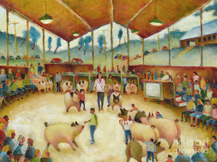 Pig Painting - the Pigs by Linda Kelen