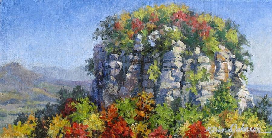 The Pilot - Pilot Mountain Painting by L Diane Johnson