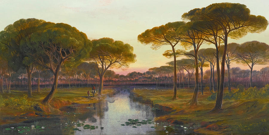 The Pineta. Ravenna Painting by Edward Lear