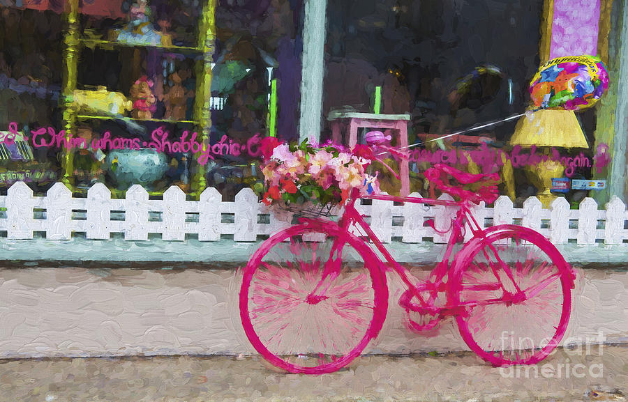 Bicycle Photograph - The pink bicycle by Sheila Smart Fine Art Photography