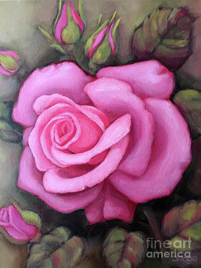 Pink dreamy rose Painting by Inese Poga