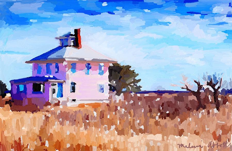 The Pink House, Newburyport, MA. Painting by Melissa Abbott