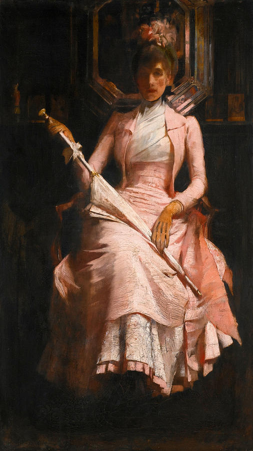 James Jebusa Shannon Painting - The Pink Silk Dress by James Jebusa Shannon