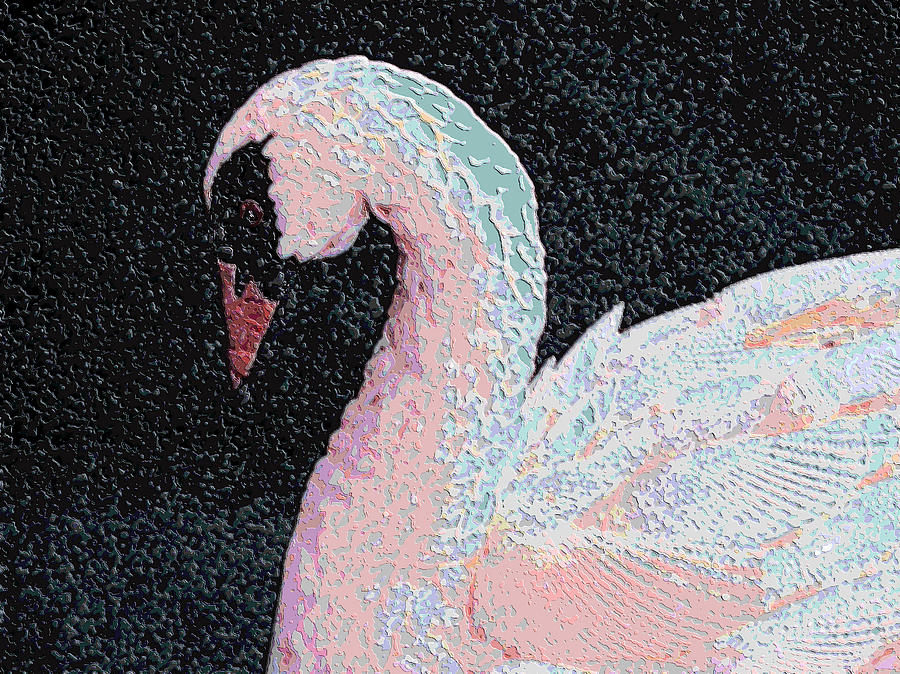 The Pink Swan Digital Art by Rosalie Scanlon