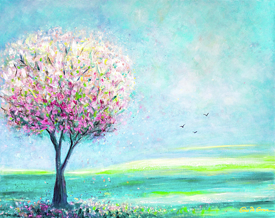 The Pink Tree Painting by Gina De Gorna