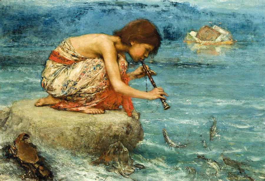The piper Painting by John Macallan Swan