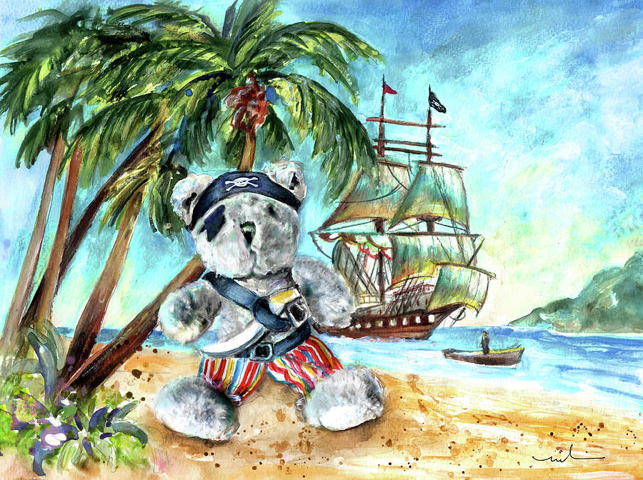 The Pirate Bear Painting by Miki De Goodaboom
