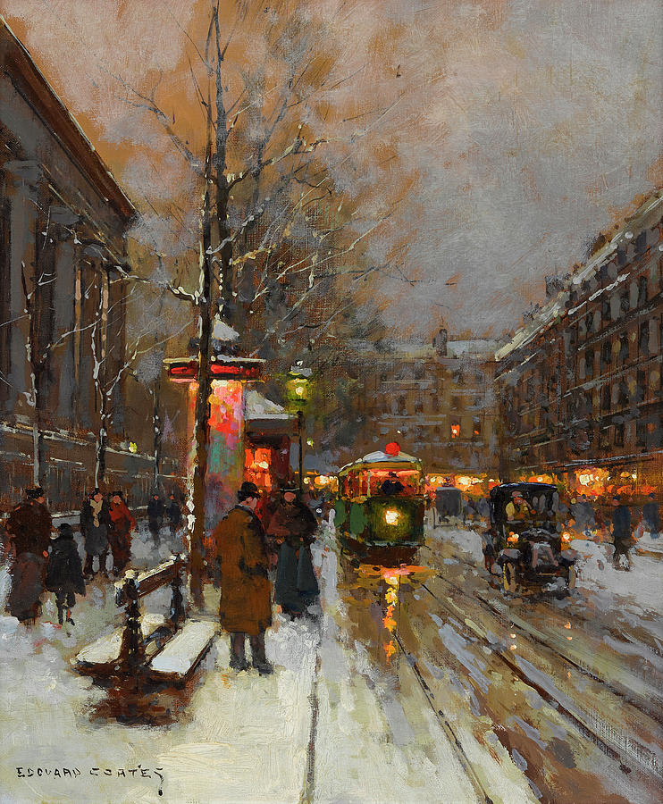 The Place de la Madeleine Painting by Edouard Henri Leon Cortes