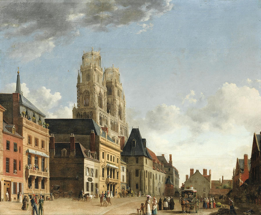 The Place de lEtape. Orleans Painting by Hippolyte-Jean-Baptiste Garneray