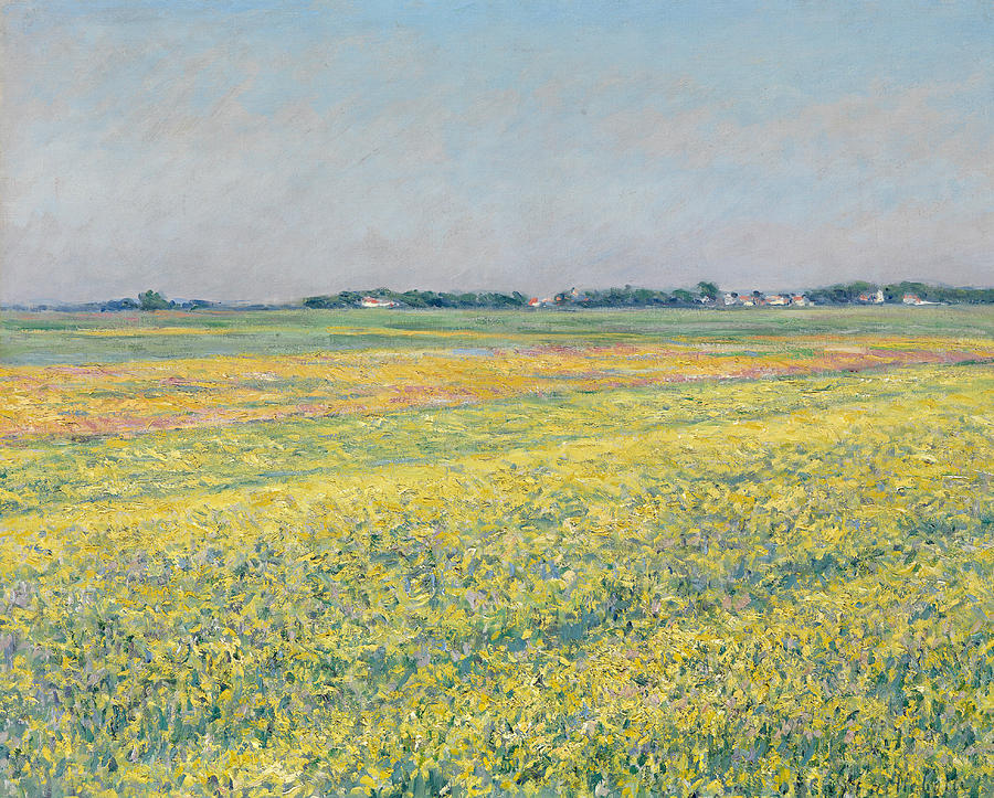 The Plain of Gennevilliers, Yellow Fields Painting by Gustave Caillebotte