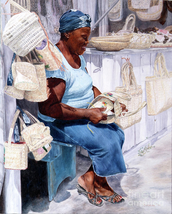 The Plait Lady Painting by Roshanne Minnis-Eyma