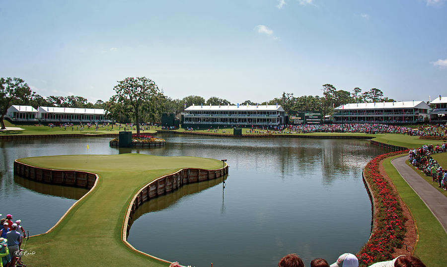 The Players - Tiger at the Players TPC Sawgrass Island Green 17th Photograph by Ronald Reid
