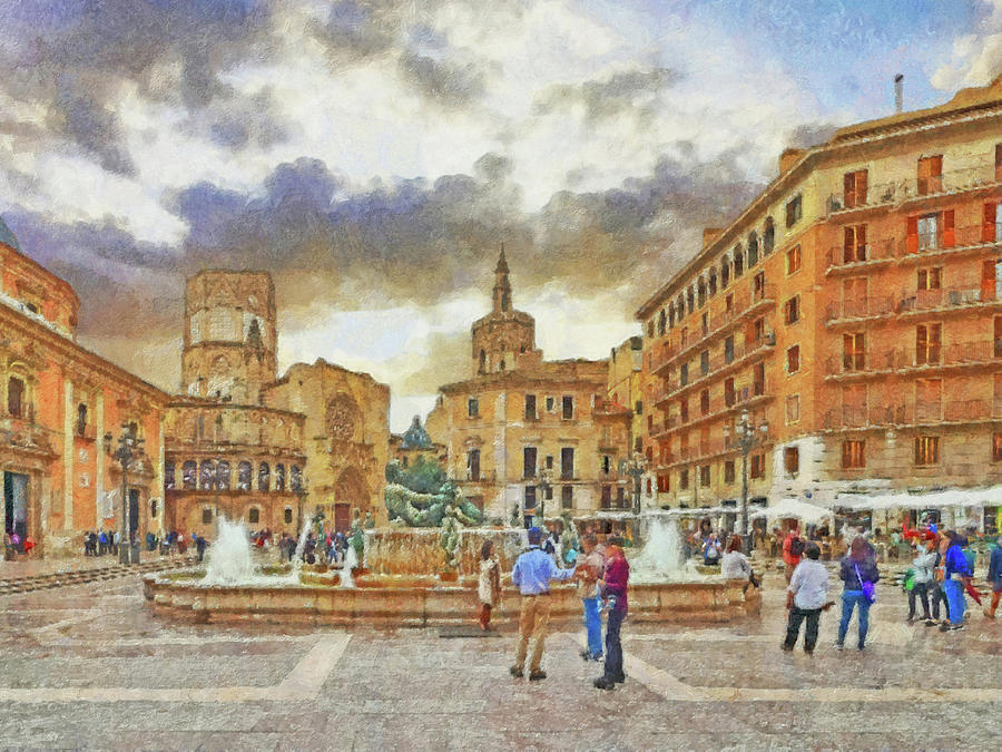 The Plaza de la Virgen Digital Art by Digital Photographic Arts