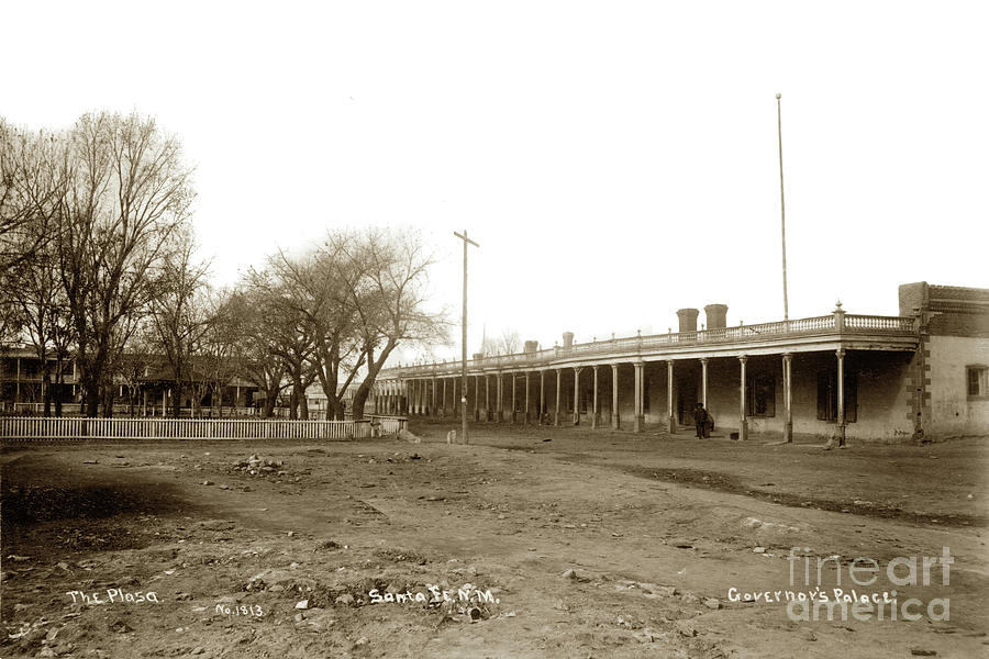 Santa Fe Photograph - The Plaza, Palace St., Governors Palace, Santa Fe, New Mexico,  by Monterey County Historical Society
