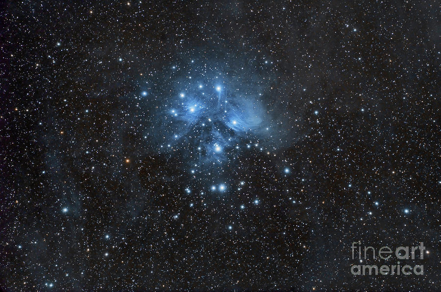 Interstellar Photograph - The Pleiades, Also Known As The Seven by John Davis