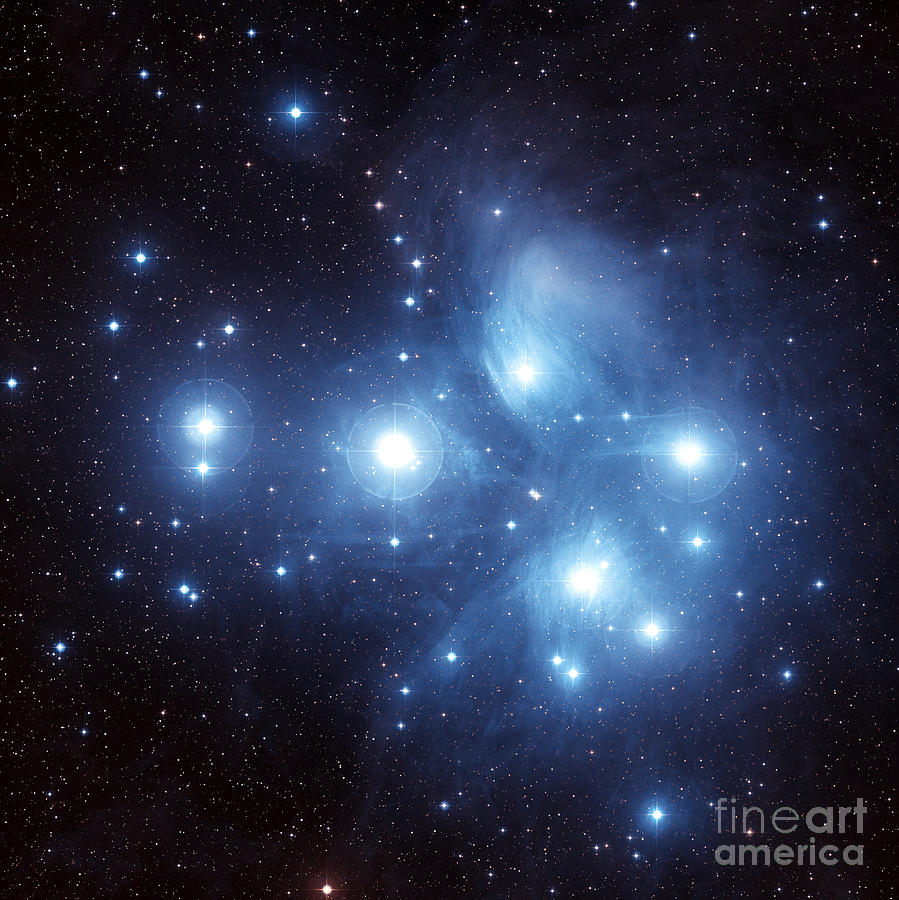 Interstellar Photograph - The Pleiades Star Cluster by Charles Shahar