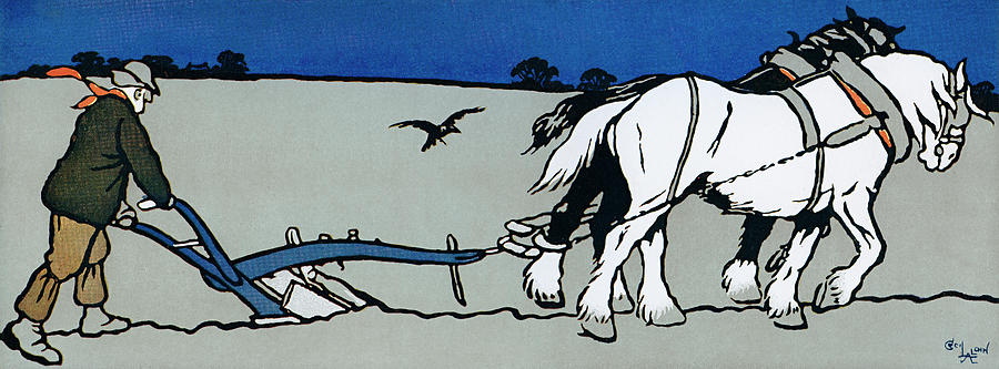Work Painting - The Ploughman by Cecil Aldin