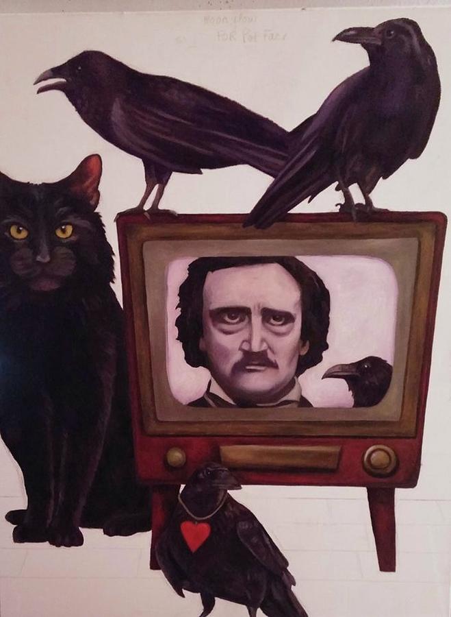 The Poe Show wip Painting by Leah Saulnier The Painting Maniac