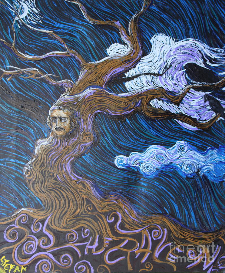 The Poe Tree Painting by Stefan Duncan